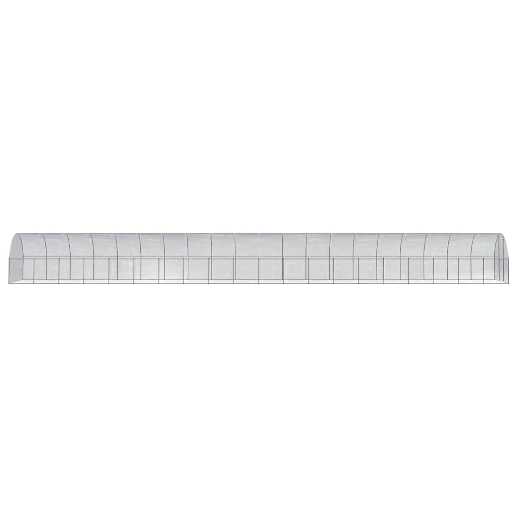 Pollaio/recinto/gabbia per polli da esterno 3 x 20 x 2 m acciaio zincato argento 02_0044006