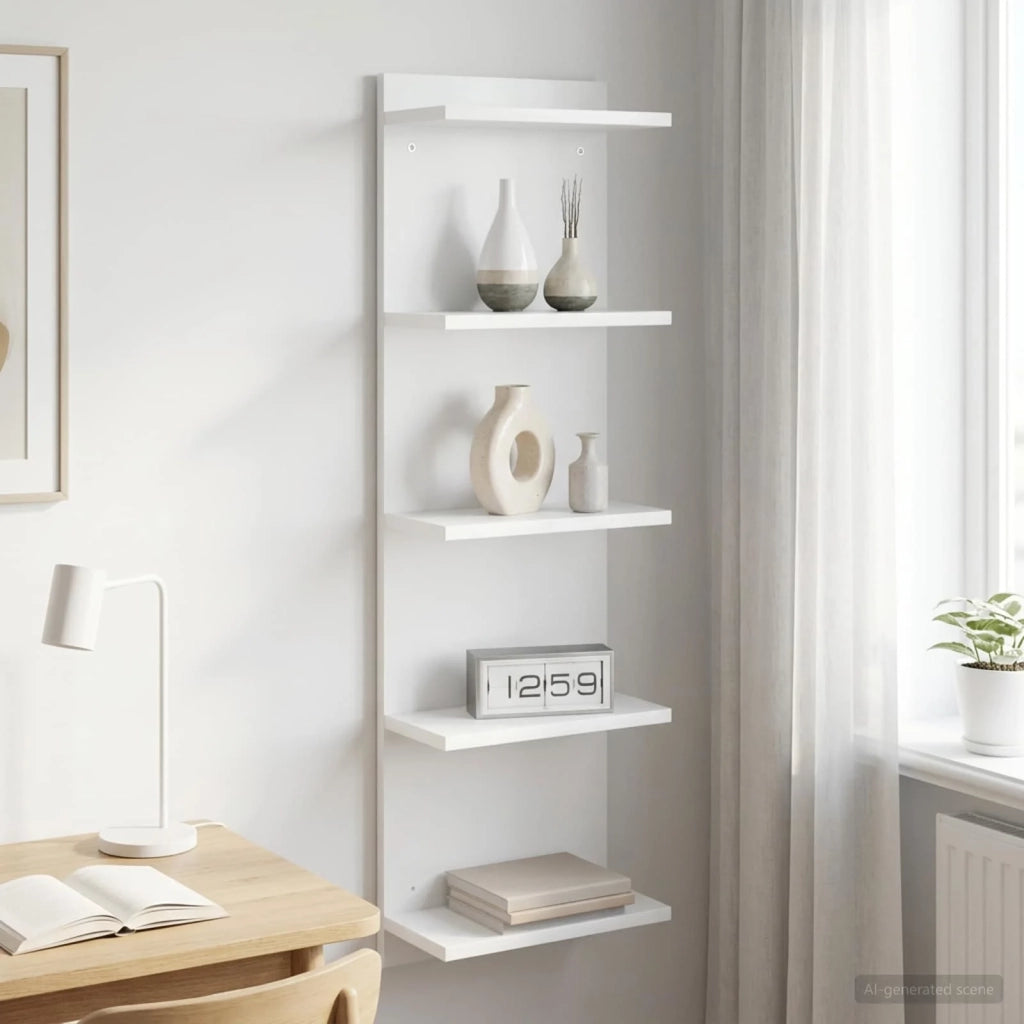 Scaffale da parete Bianco 30 x 15 x 100 cm Legno ingegnerizzato 8012396
