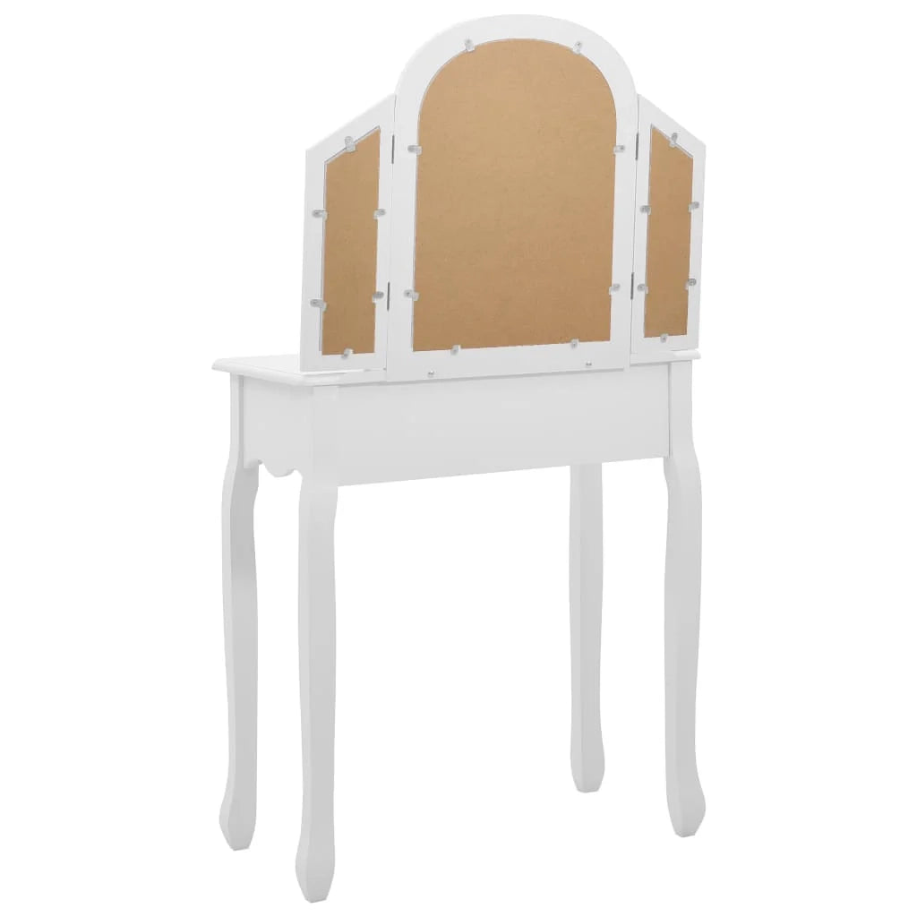 Toletta e sgabello di lusso 65 x 36 x 128 cm legno MDF bianco 02_0006268