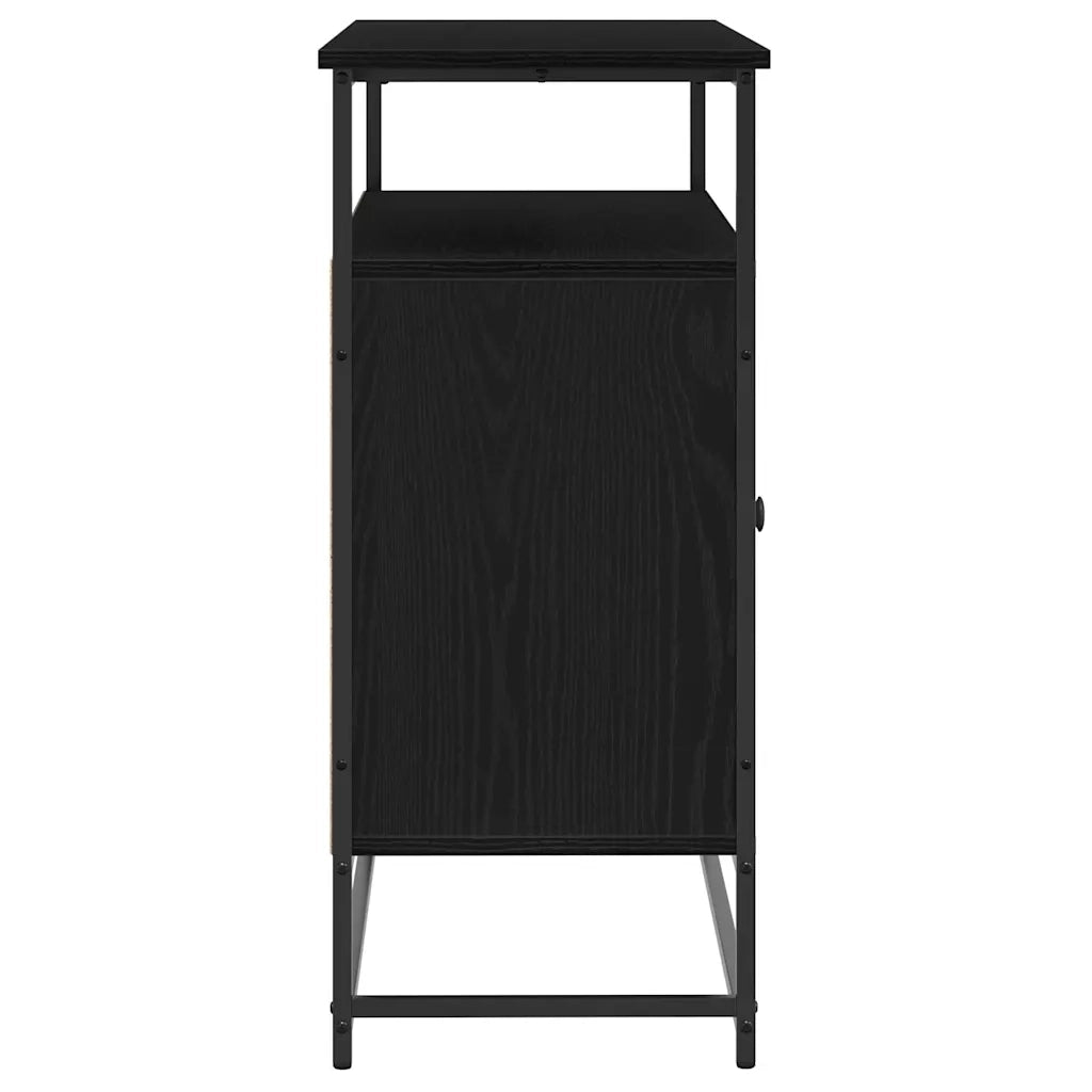 Credenza | Madia | Buffet da pranzo | Armadio da pranzo Rovere Nero 100 x 35 x 80 cm Legno multistrato