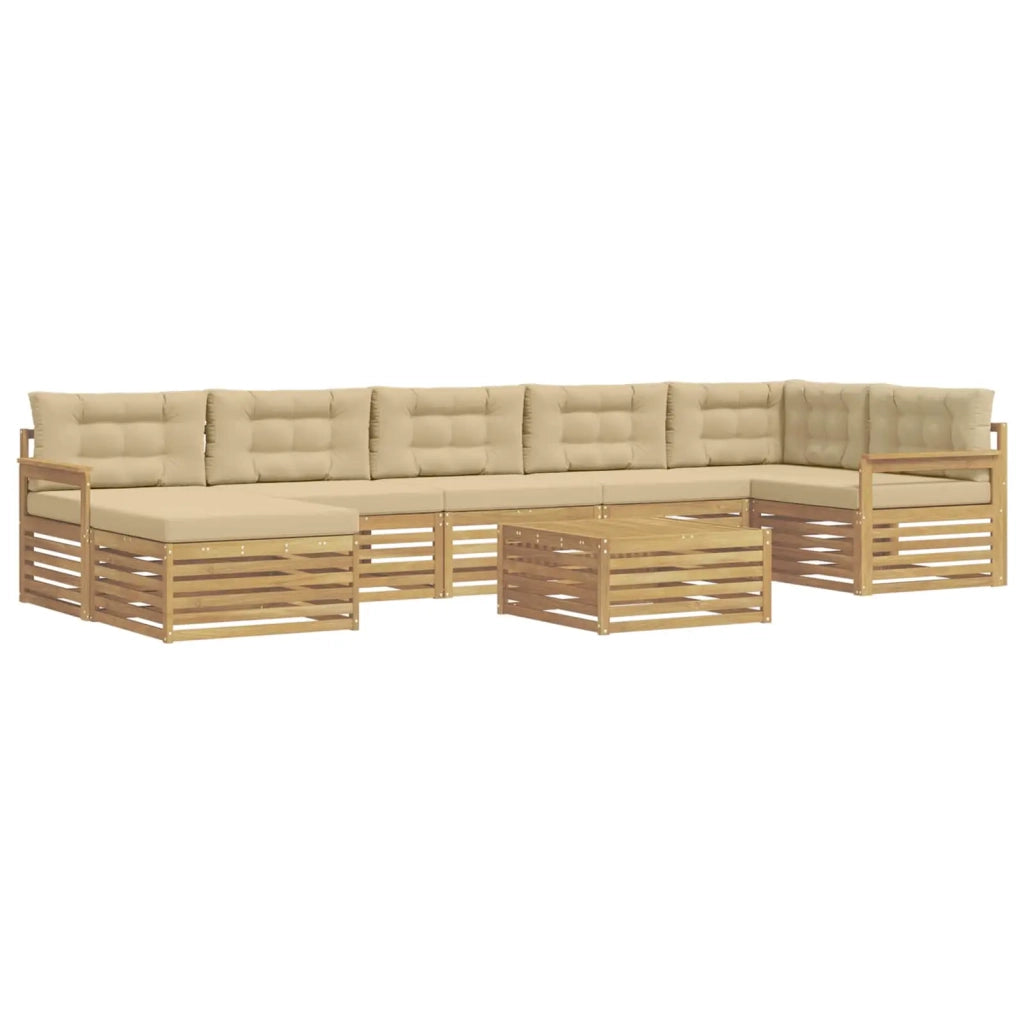 Set di divani da esterno 8 pz Bianco e Beige 3390873