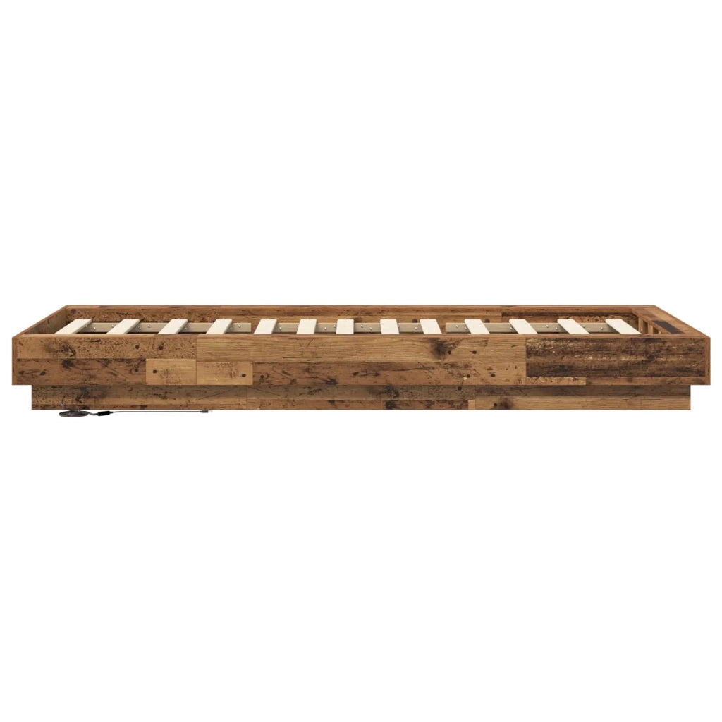 Letto con LED Legno antico 80 x 200 cm Legno ingegnerizzato 3429584