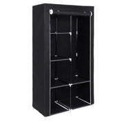 Armadio contenitore 170 x 88 x 45 cm in tessuto non tessuto appendiabiti nero 12_0004001