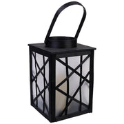 Lanterna in plastica e legno con candela a batteria D19,5x31,5/46h cm