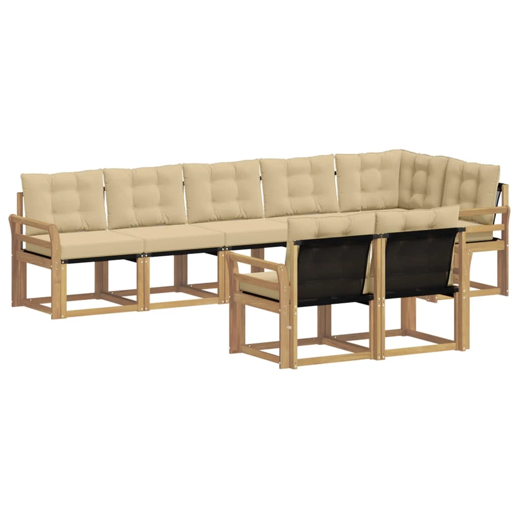 Set di divani da esterno 8 pz Bianco e Beige 3389599