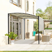 Pergola da esterno con tetto pieghevole, struttura in acciaio, 300 x 250 cm, bianco crema