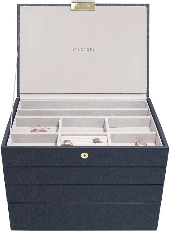 Cassaforte personalizzabile per gioielli - Organizza i tuoi accessori - 1 pezzo - Blu marino