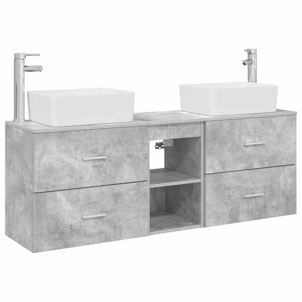 Set di Armadi da Bagno 3 pz Grigio Cemento 53 x 34,5 x 63 cm 3405854