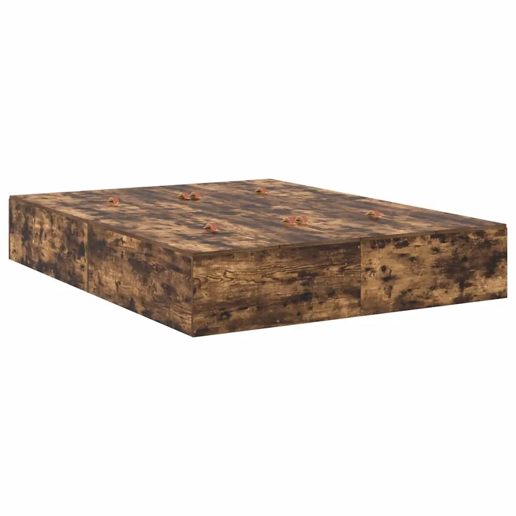 Struttura letto con contenitore con cassetto Rovere fumé 150 cm 3335649