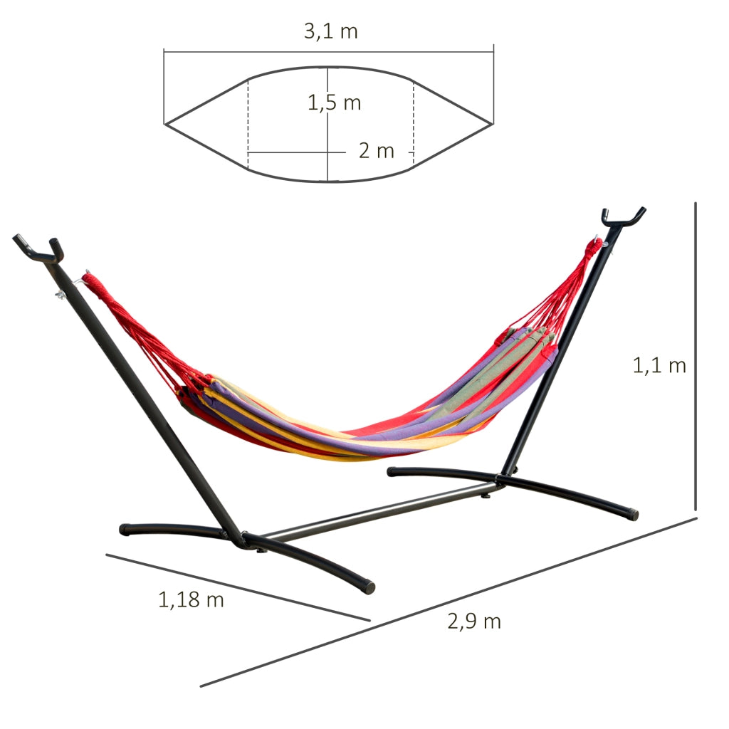 Amaca con supporto in acciaio regolabile in altezza ¨C zephmum ¨C 200x150 cm multicolore