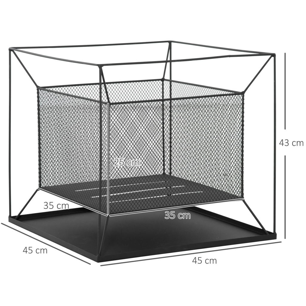 Braciere da Giardino Portatile in Metallo ¨C zephmum ¨C 45x45x43cm Nero