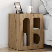 Comodino-Tavolino da notte Rovere artigianale 40 x 35 x 50 cm Legno multistrato