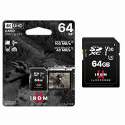 Trade Shop - Scheda Di Memoria Sd Card 64 Gb Per Videocamere Classe Uhs-i 3 V30 Ir-s3a0-64gb -