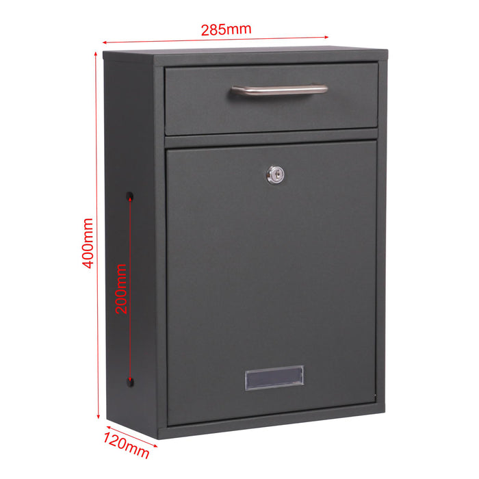 Cassetta delle lettere 2x3 V52 antracite a muro Con serrature e targhette nome Posta