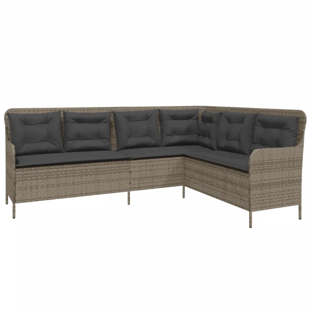 Set Divano da Giardino 2 pz con Cuscini Grigio in Polyrattan