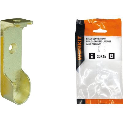 REGGITUBO ARMADIO OVALE A SOFFITTO SELF WORKIT - LATERALE ZAMA OTT TUBO MM 30X15 CF=PZ 2- 3 confezioni