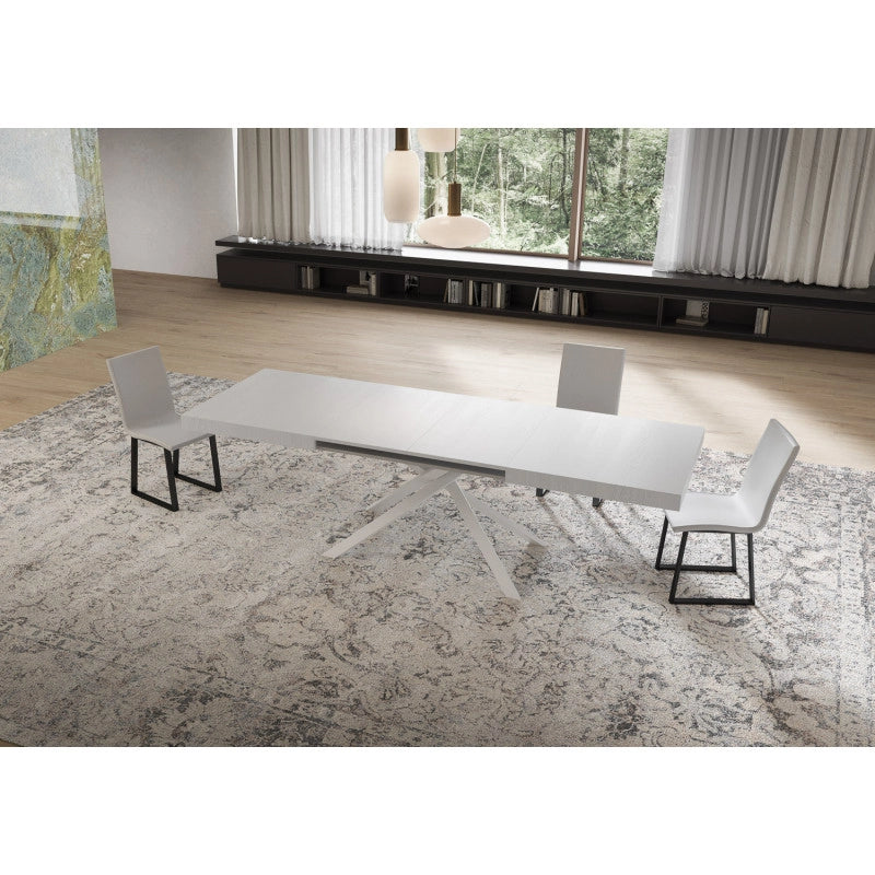 Tavolo allungabile 160/264x90 cm Niket telaio Bianche - Bianco Frassino