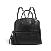 Borsa a tracolla da donna in vera pelle, modello tote o hobo, nera.