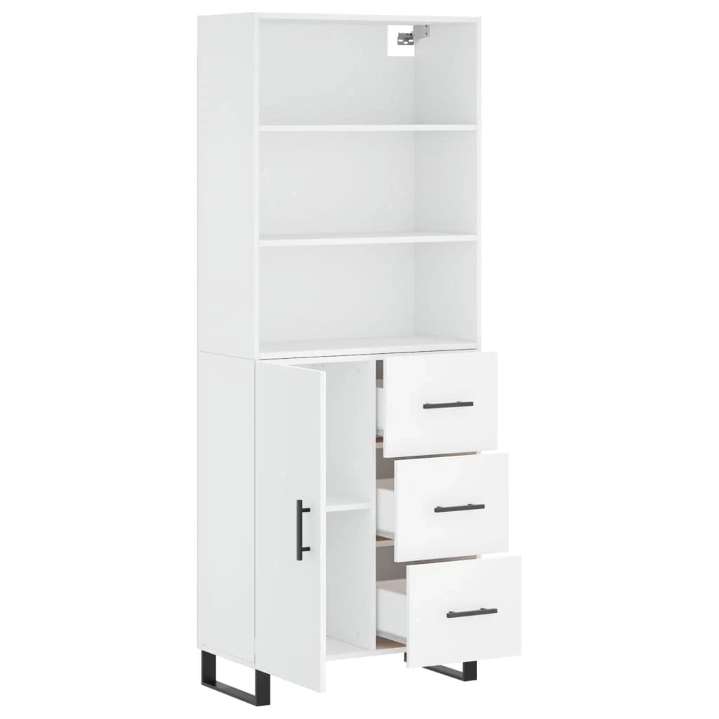 Buffet credenza cassettiera armadio mobile contenitore organizer cucina soggiorno salotto alto 69,5 x 34 x 180 cm legno ingegnerizzato bianco 02_0032686