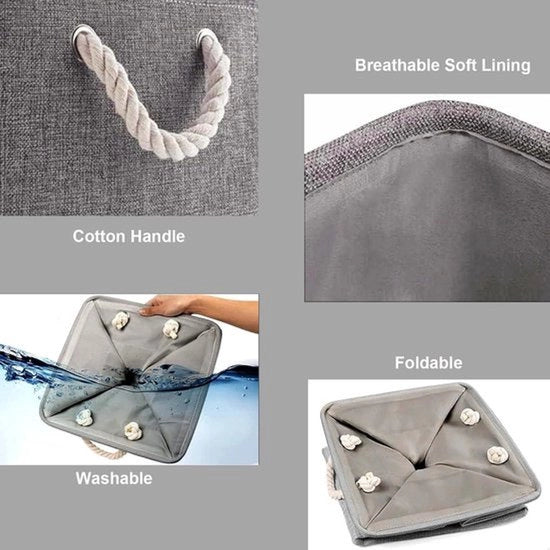 Scatola di Stoccaggio Pieghevole Borsa di Tessuto - 3 Pezzi, Organizzatore per Rack Kallax - Giochi per Bambini, Armadio, Abbigliamento