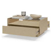 Karisasa, Tavolino da Salotto un Cassetto, 96x40x43h cm Marrone Chiaro