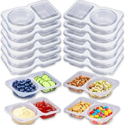 Scatola per Snack, contenitore per snack portatile, contenitore per erbe con due compartimenti, contenitori per conservazione con coperchi, riutilizzabile (10 pezzi)