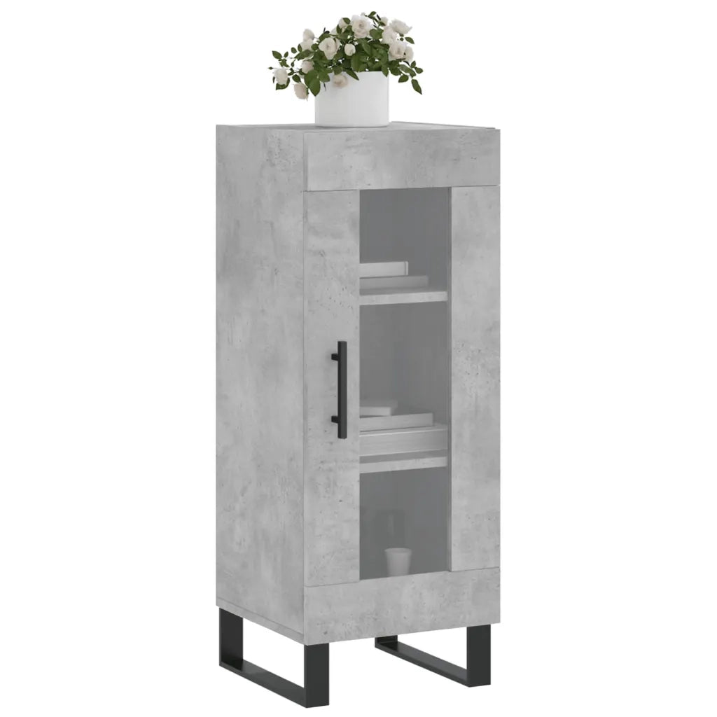 Credenza Grigio Cemento 34,5x34x90 cm in Legno Multistrato