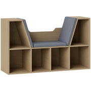 Libreria con panca 6 scomparti ¨C zephmum ¨C Grigio 102x30x61 cm