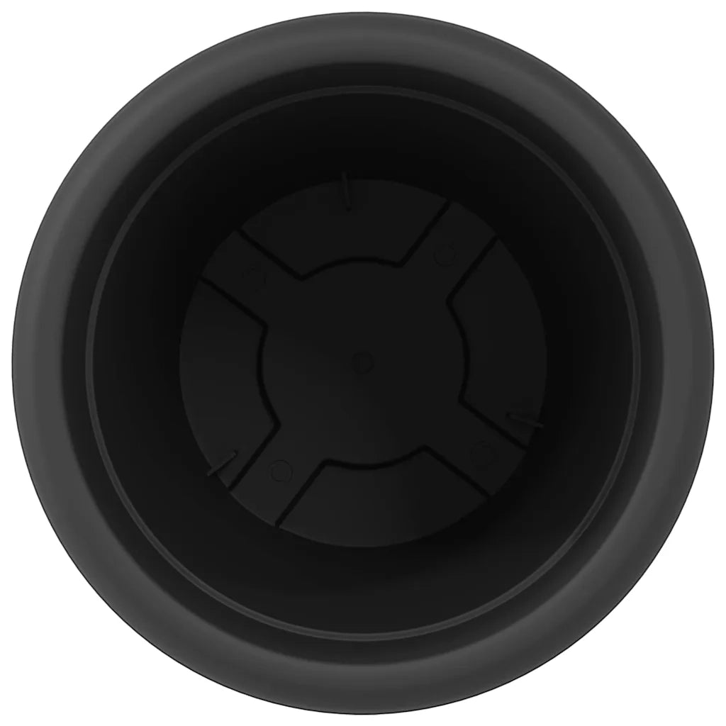 Fioriere | Cassetta per fiori | Vaso Rotondo per Fiori 24 pz Nero ? 34 x 28 cm Plastica