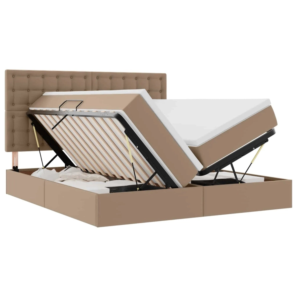 Letto con contenitore e LED Cappuccino 180 x 200 cm
