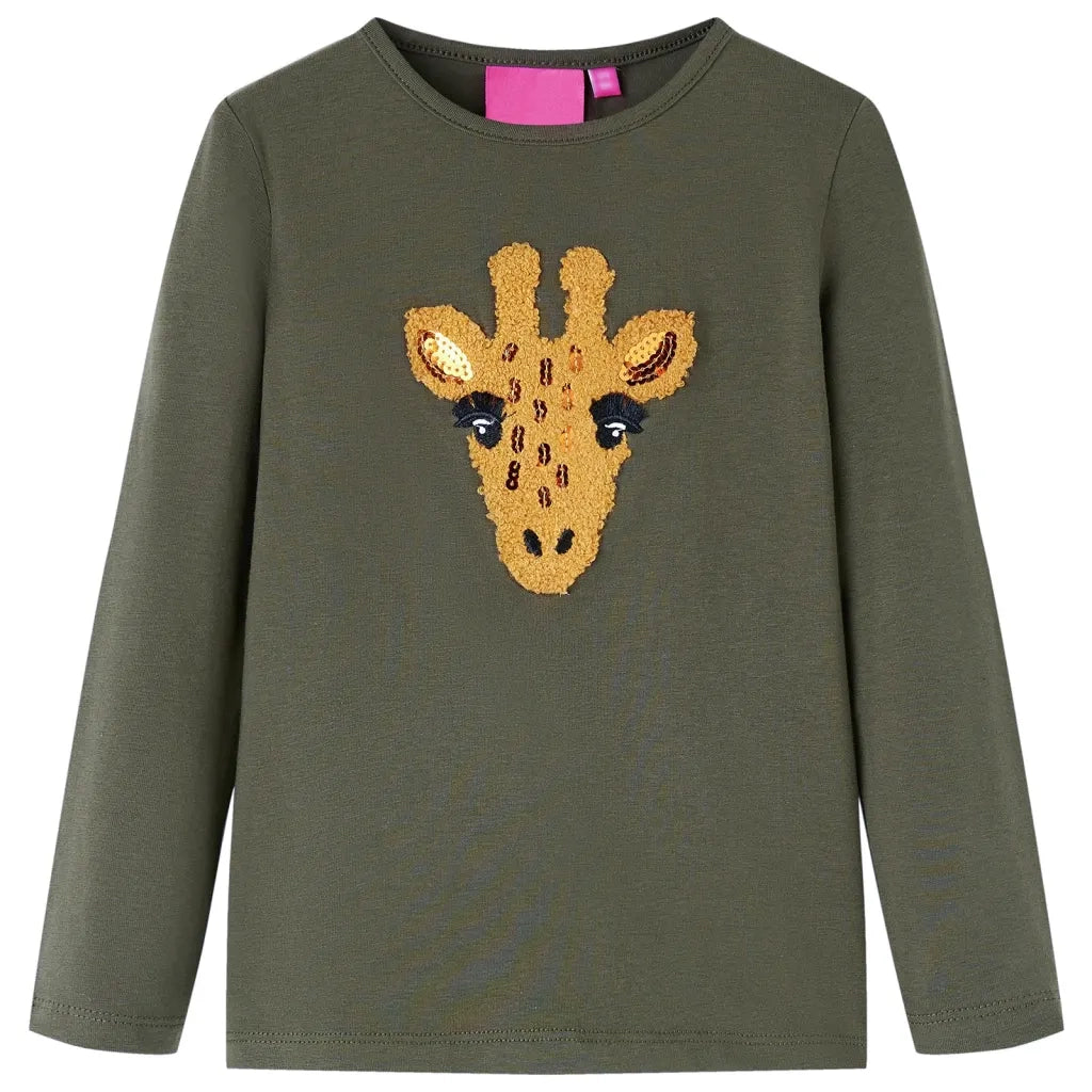 Maglietta per Bambini a Maniche Lunghe Cachi 104cod mxl 84106