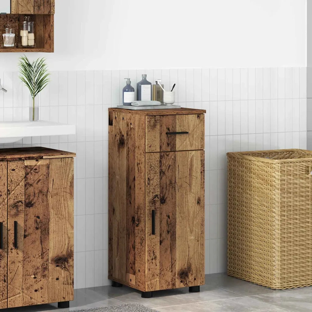 Mobile da Bagno con cassetto Legno vecchio 30 x 35 x 80 cm