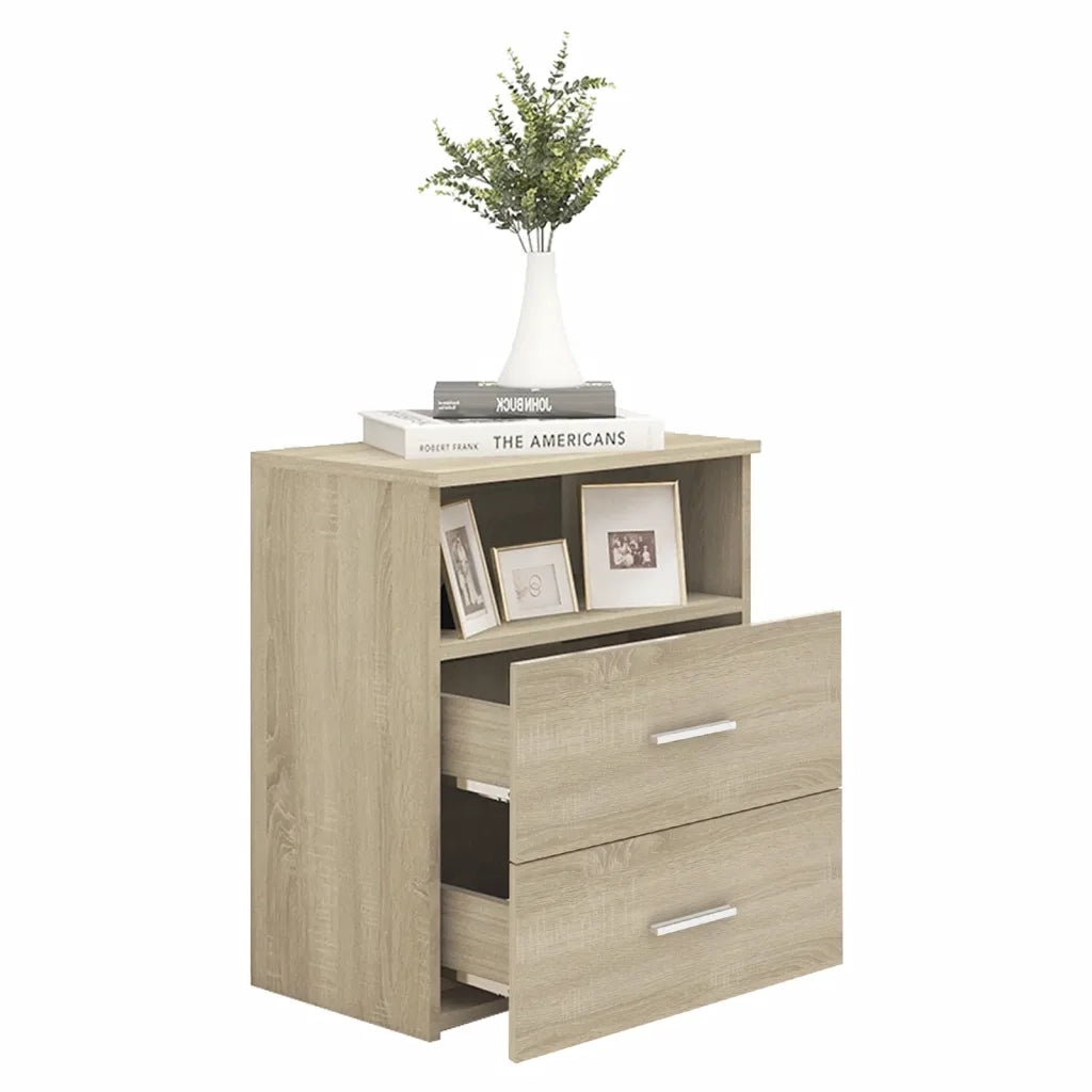 Set di 2 Comodini | Armadio da Notte | Mobiletto da notte Rovere Sonoma 50x32x60 cm