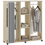 Armadio a rulli con appendiabiti ¨C zephmum ¨C legno naturale 120x40x128 cm