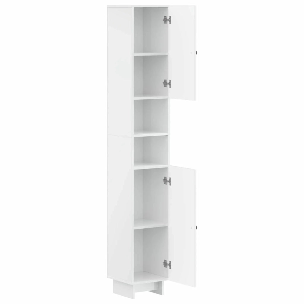 Armadio da Bagno con Ripiano Aperto EDE Bianco Lucido 895939