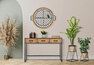 Set 2 Portavasi Ø21x40-19x22 cm in Metallo Nero e Crema