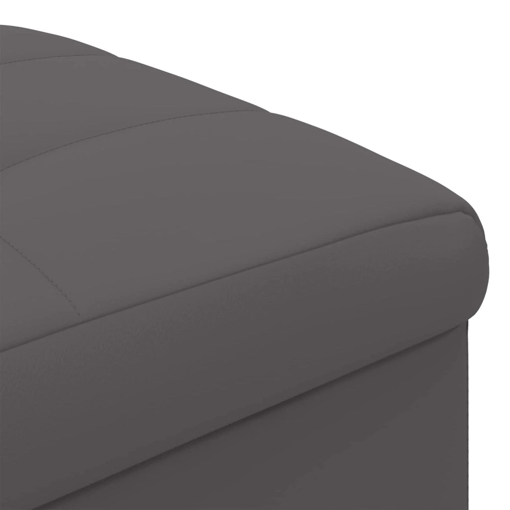 Pouf contenitore Grigio 40 x 40 x 45 cm Pelle sintetica 876815