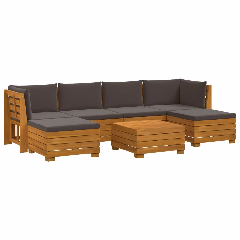 Set di divani da esterno con cuscino 7 Pezzo Marrone