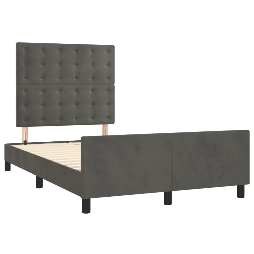 Giroletto senza Materasso Grigio Scuro 120x200 cm Velluto 3125990