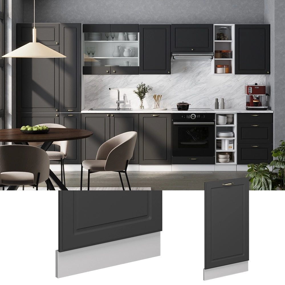 Pannello frontale della lavastoviglie Fame-Line Oro-antracite rustico/Bianco 45 cm, PL Antracite Vicco