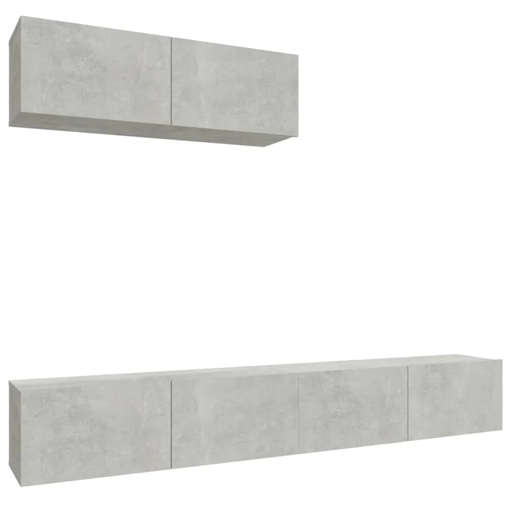 Set di mobili da 3 pezzi tra cui armadio credenza mobile TV televisore per soggiorno camera da letto salotto legno ingegnerizzato grigio 02_0024505