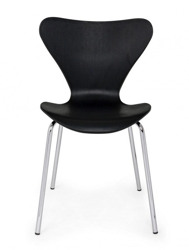 Set 4 Sedie 50x49,5x82 cm Tessa in Plastica Nero
