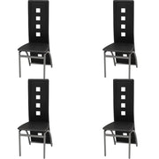 Sedie da Pranzo 4 pz Nere in Similpelle cod mxl 10295