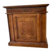 Credenza madia Alberta in legno 1 anta con rilievo 1 cassetto noce Bassano