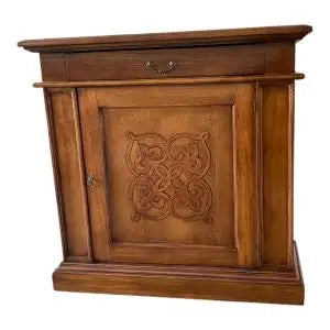 Credenza madia Alberta in legno 1 anta con rilievo 1 cassetto noce Bassano