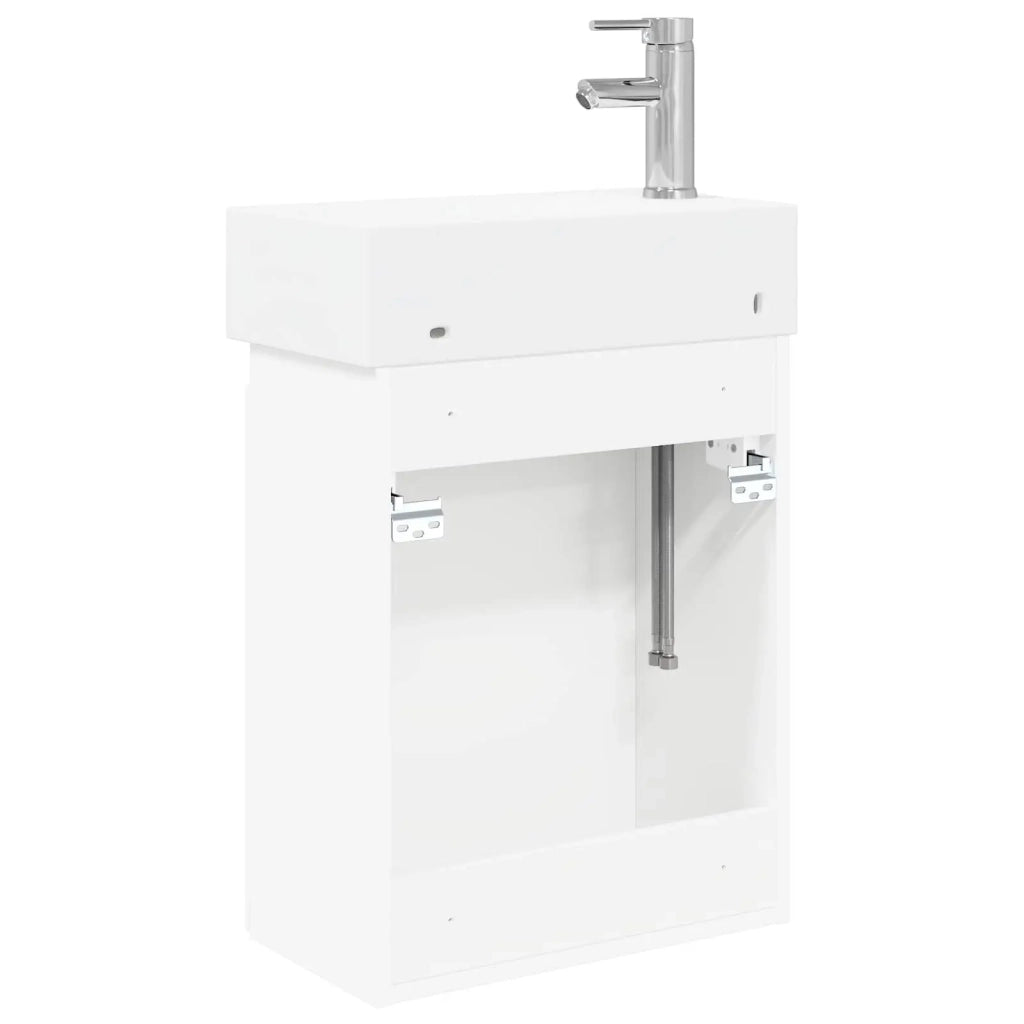 Mobile bagno con rubinetto Bianco 45,5 x 22,5 x 84 cm