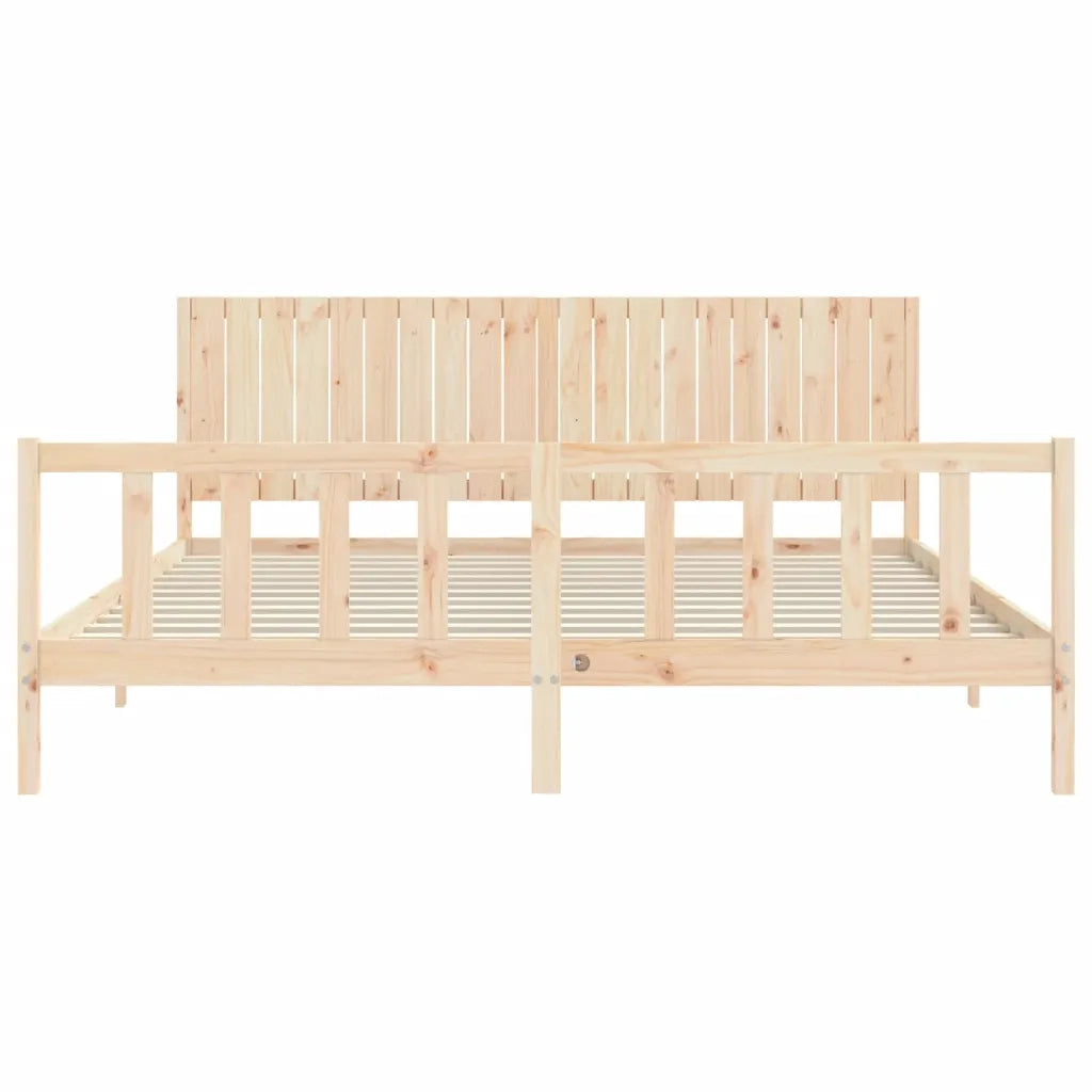 Giroletto senza Materasso-Struttura Letto 200x200 cm in Legno Massello di Pino 687569