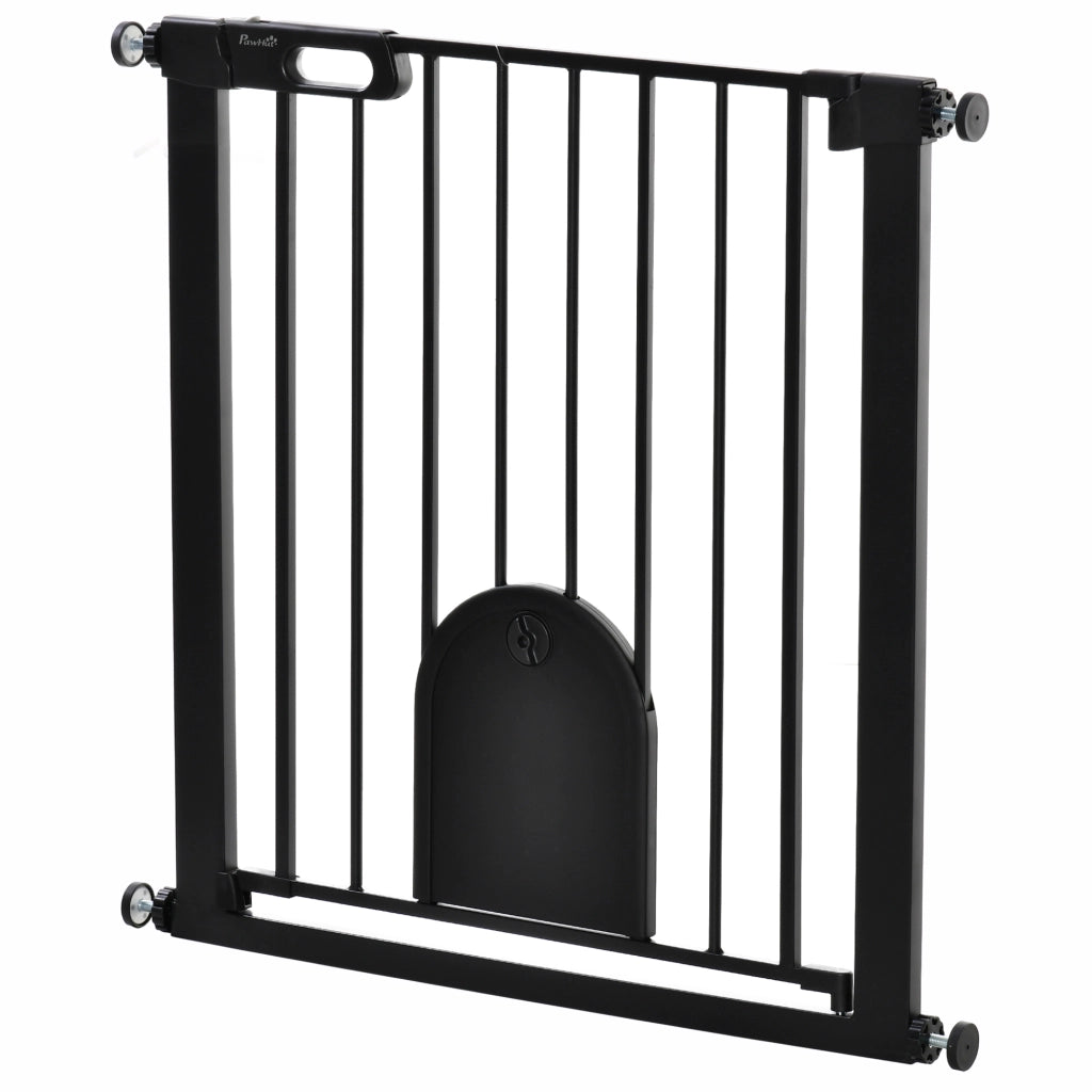 Barriera di sicurezza per animali con porta e chiusura automatica ¨C Zephmum ¨C Sistema doppia chiusura, acciaio nero