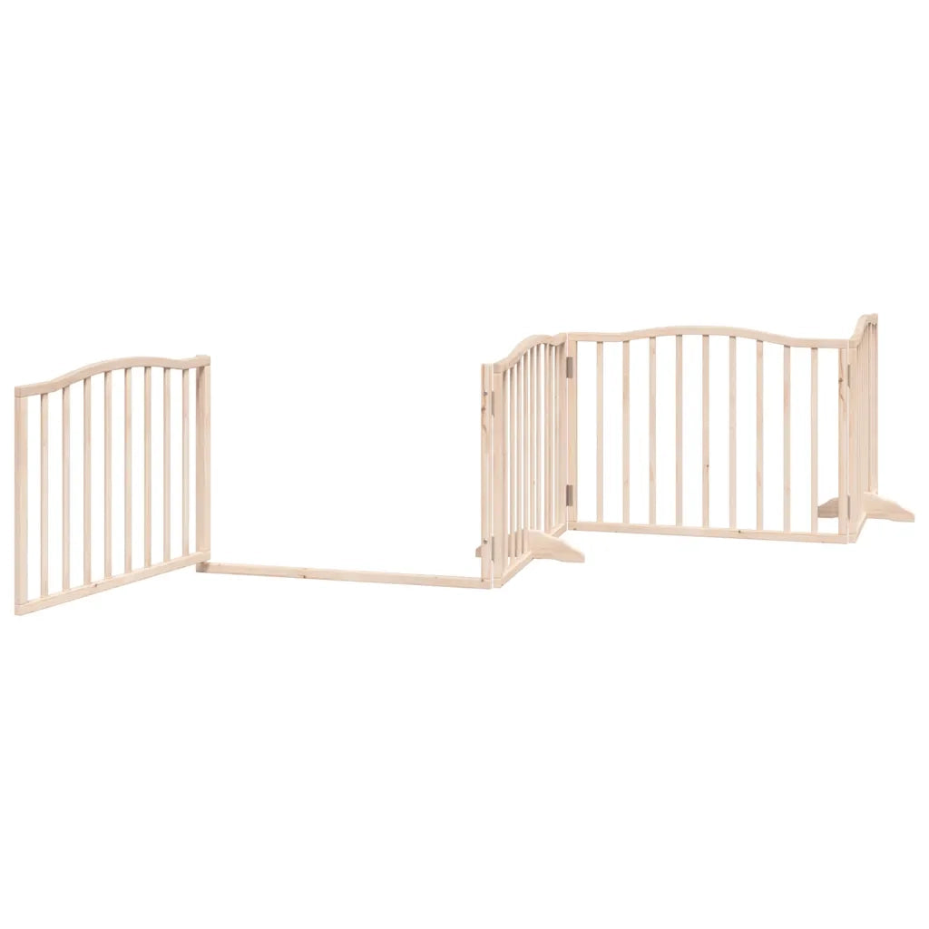 Cancello per Cani Pieghevole 6 Pannelli 480 cm Legno di Pioppo CFW8942519