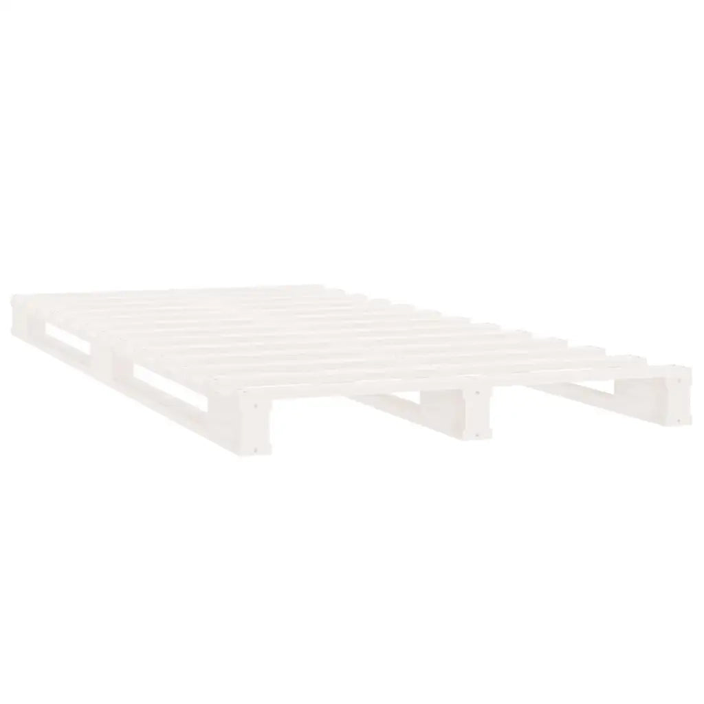 Letto a Pallet Bianco 90x190 cm Single Legno Massello di Pino 821423